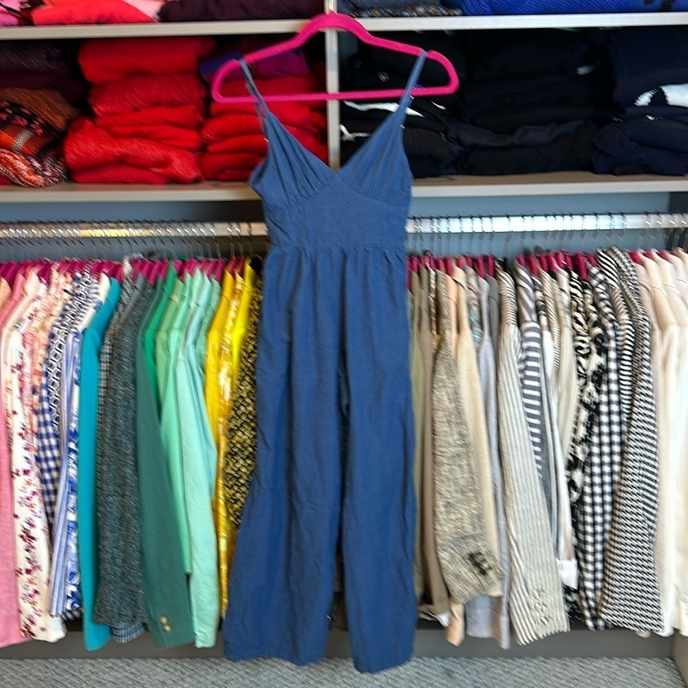 Japna blue sleeveless tie back jumpsuit size XS